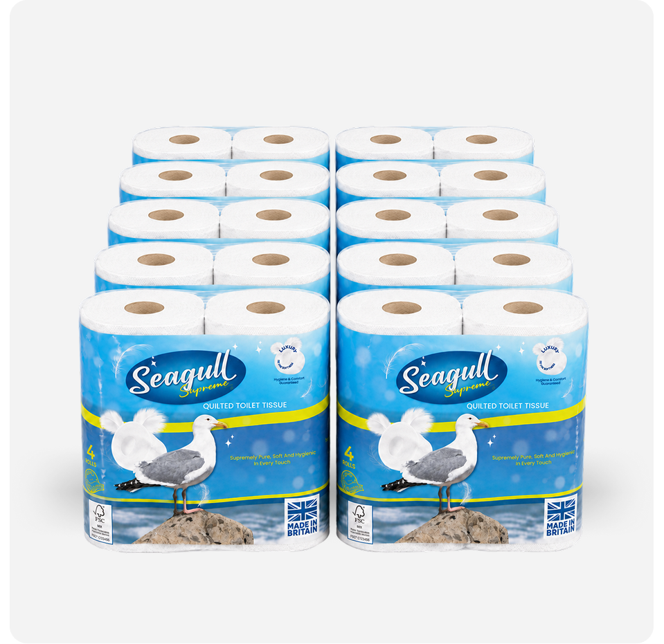 Seagull Supreme 40 Rolls premium quilted toilet tissue