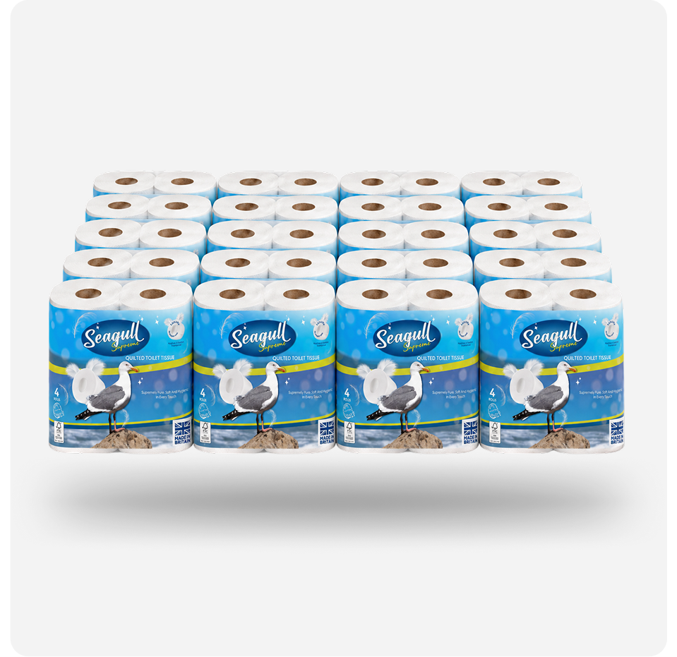 Seagull Supreme 80 Rolls premium quilted toilet tissue